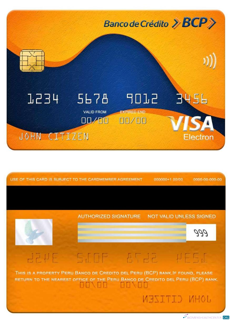 Download Peru Banco de Credito del Peru (BCP) bank visa electron card Photoshop template